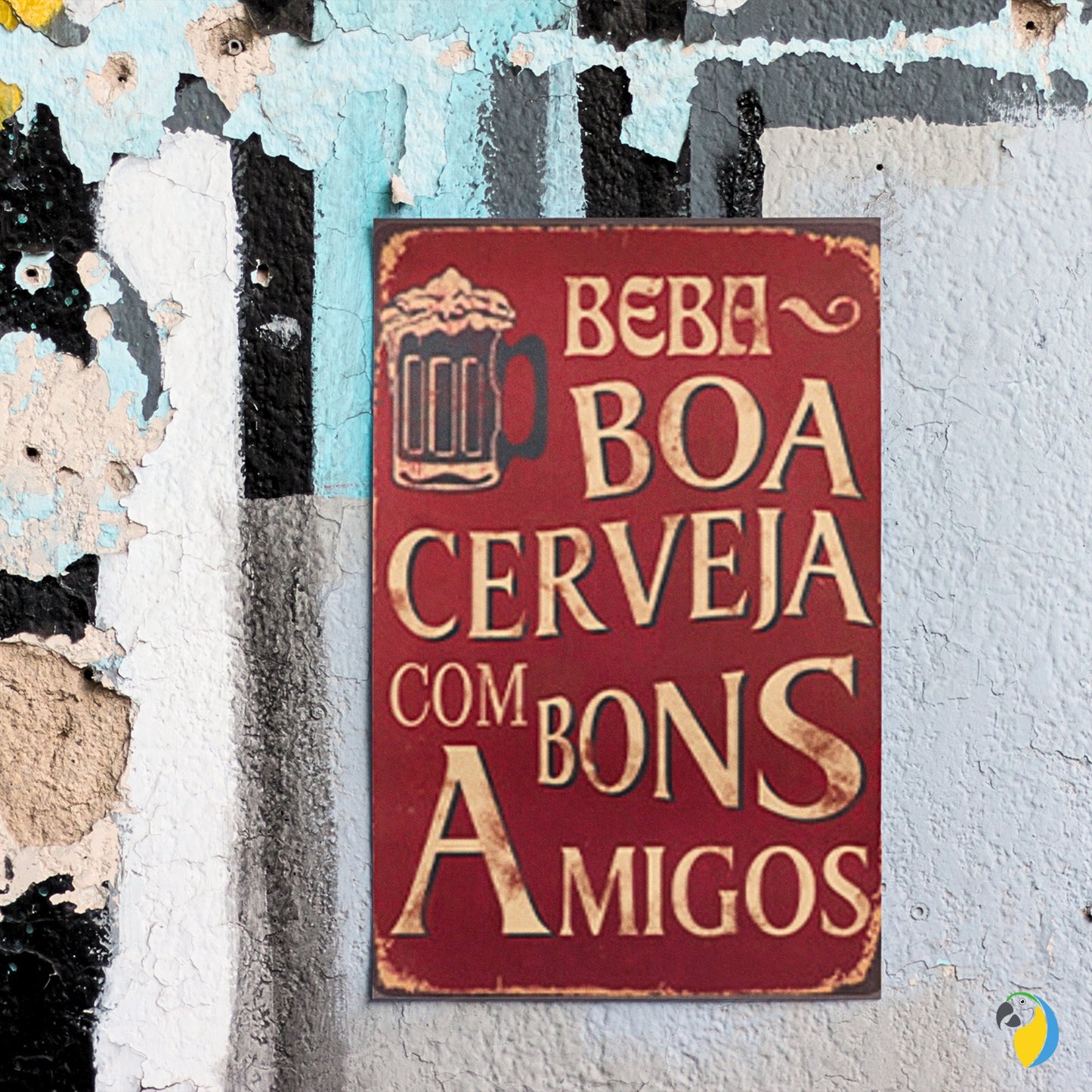 Funny Bar Signs In Brazilian Portuguese | Wine Beer Metal Prints For Brazil-Themed Kitchen Decor | Alcohol Drinking Vintage Tin Plaques | Papagaio Studio Etsy Shop