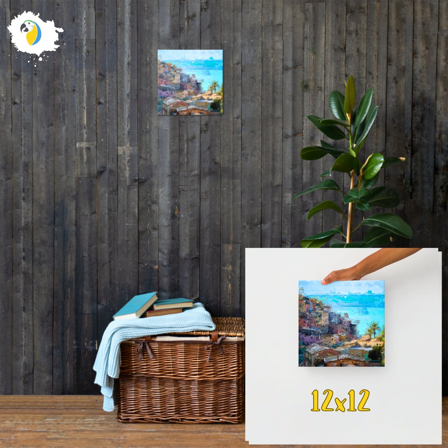 Painting Of The Italian Village Of Vernazza In Cinque Terre Thin Canvas | Mediterranean Italy Travel Impressionist Wall Art Giclée Prin | Papagaio Studio Etsy Shop