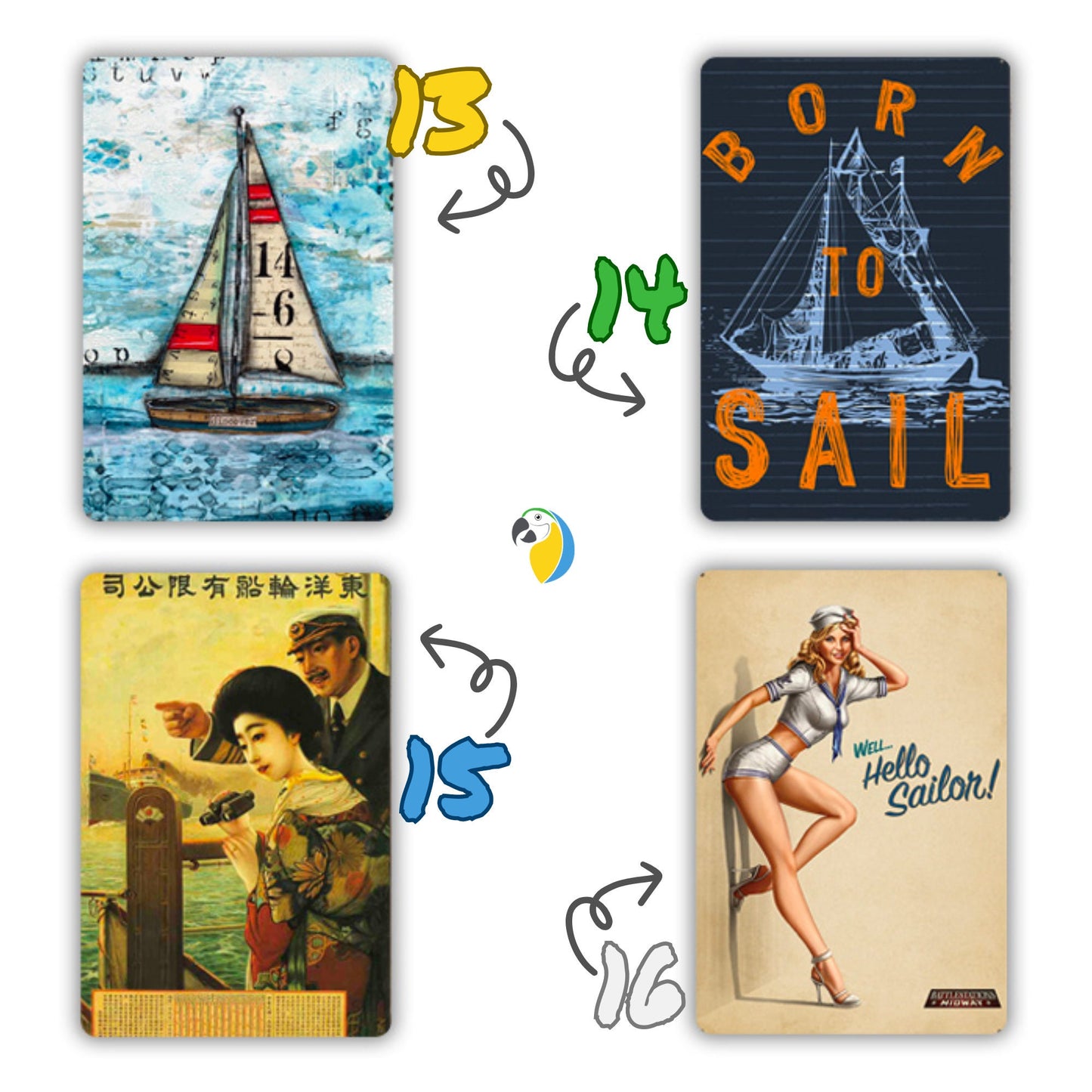Sailing Vintage Metal Print | Retro Boat Tin Sign | Ocean Sail Decoration Plaque For Man Cave | Beach & Coastal Wall Art Decor | Papagaio Studio Etsy Shop