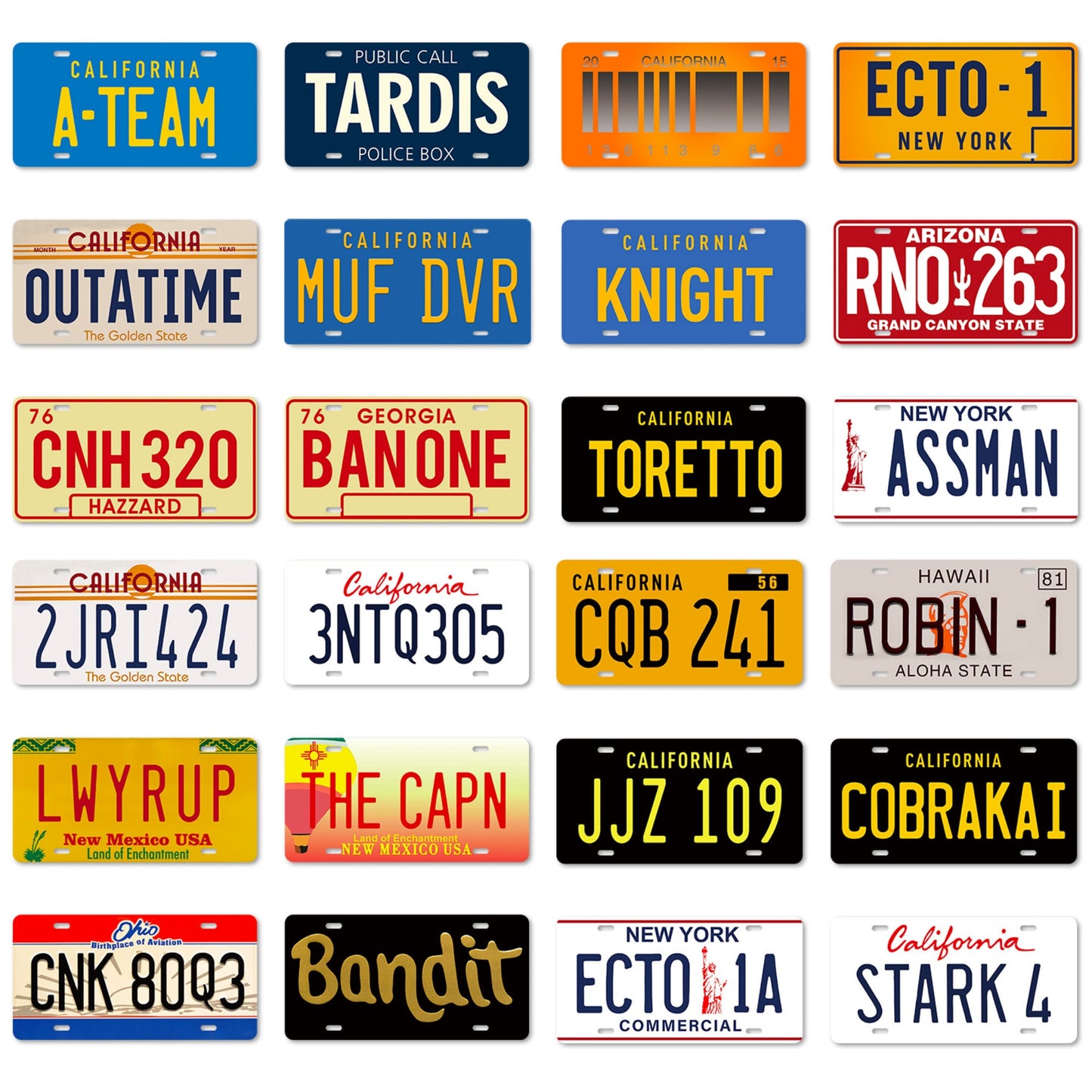 Movie Car License Plate Tin Sign | Film Cinema Decorative Metal Plaque | Creative Wall Hanging Decor For Living Room Man Cave Garage Bedroom | Papagaio Studio Etsy Shop
