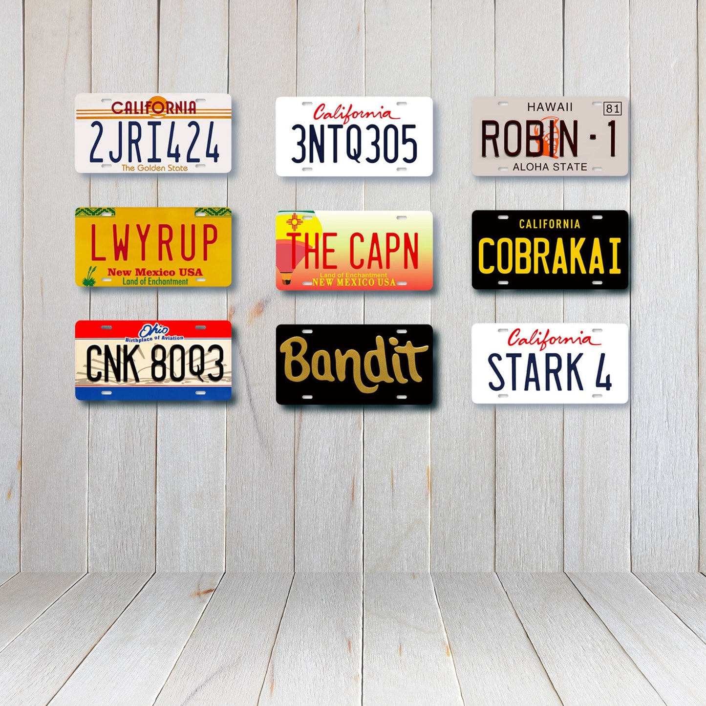Movie Car License Plate Tin Sign | Film Cinema Decorative Metal Plaque | Creative Wall Hanging Decor For Living Room Man Cave Garage Bedroom | Papagaio Studio Etsy Shop