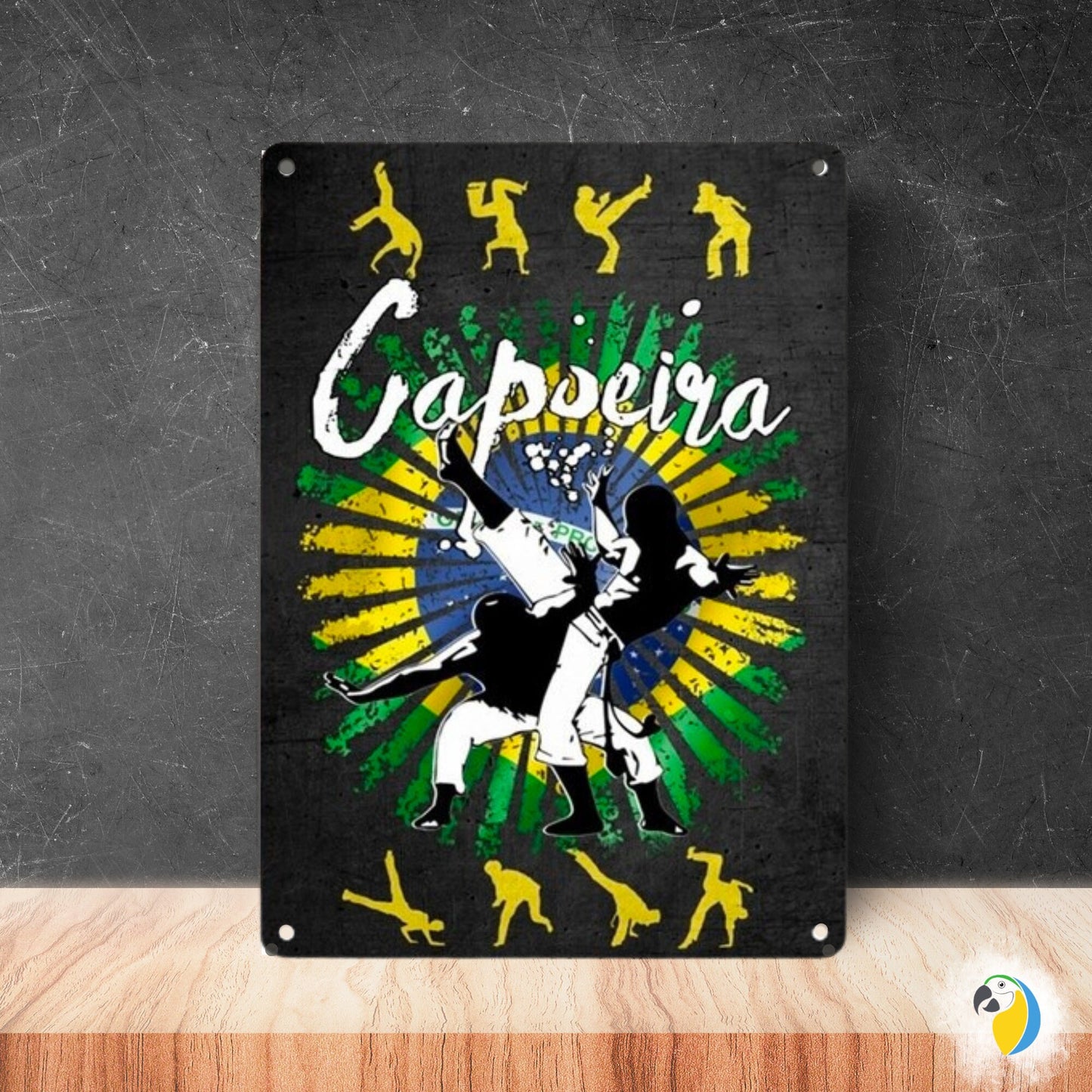 Brazil Capoeira Tin Sign | Afro Brazilian Fight Sport Dance Metal Print | Decorative Wall Hanging For Tropical Shabby Chic Decor | Papagaio Studio Etsy Shop