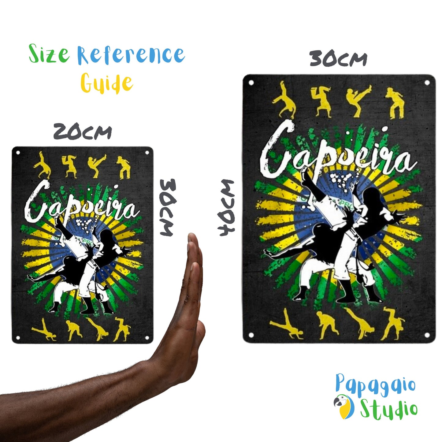 Brazil Capoeira Tin Sign | Afro Brazilian Fight Sport Dance Metal Print | Decorative Wall Hanging For Tropical Shabby Chic Decor | Papagaio Studio Etsy Shop