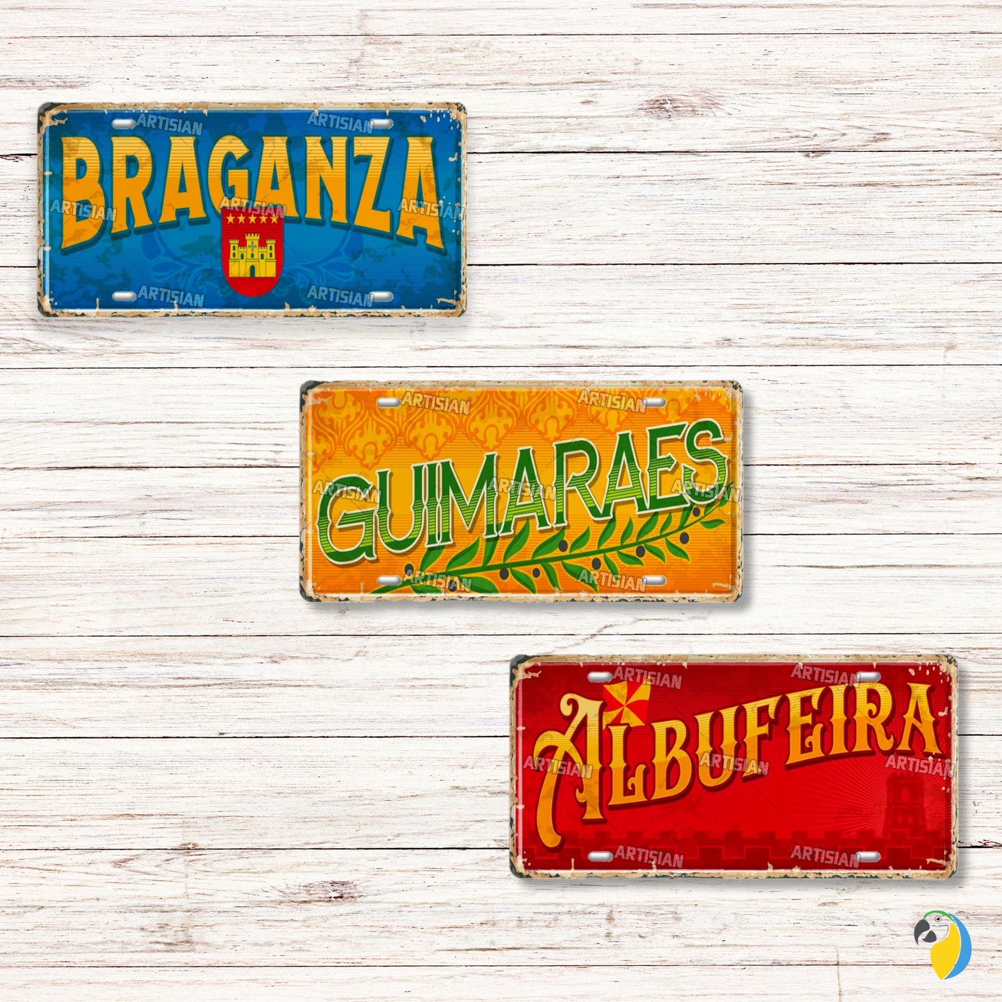 Portugal Landmark License Plate | Portuguese City Metal Sign | Vintage Decorative Plaque Wall Decor | Tin Sign Gift for Europe Travelers | Papagaio Studio Etsy Shop