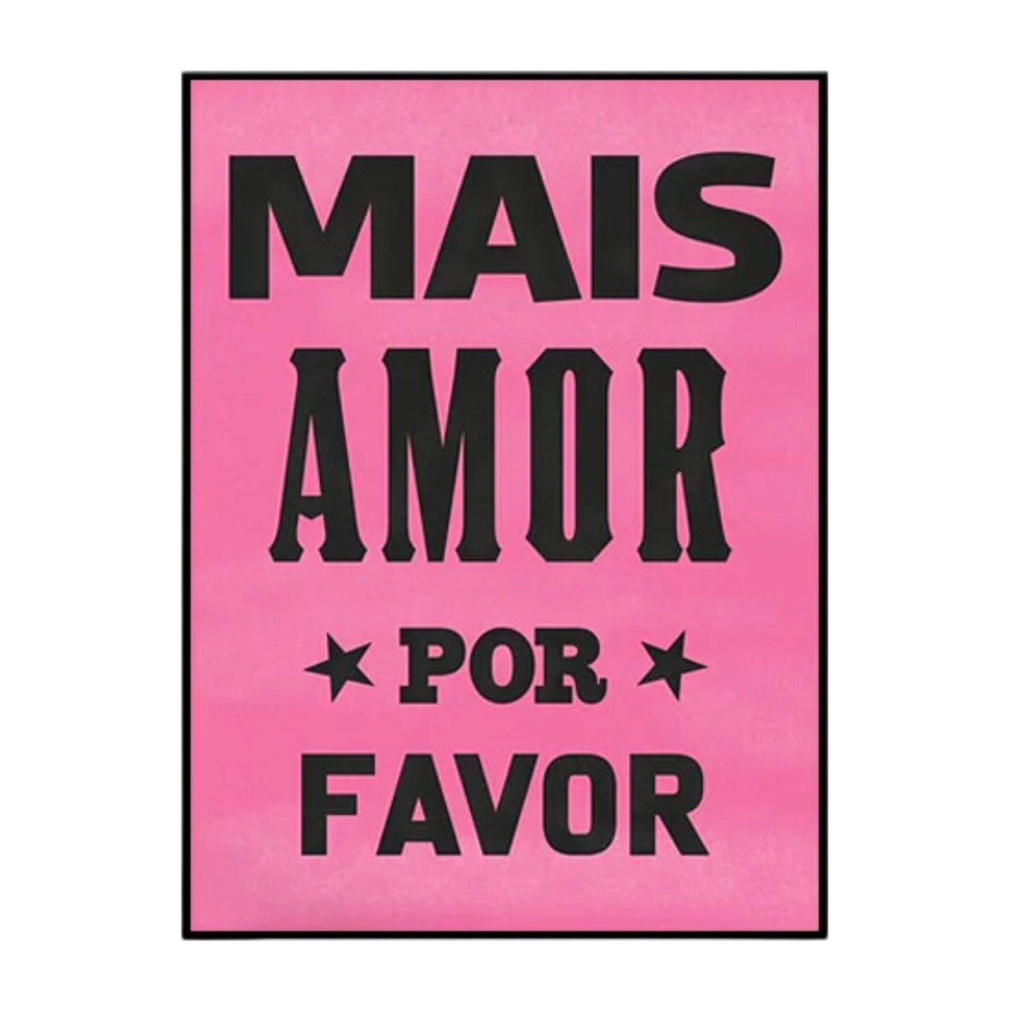Brazil Lambe-Lambe Street Art Poster | Brazilian Portuguese "Mais Amor Por Favor" High-Quality Canvas Digital Print For Tropical Coastal Beach Decor | Papagaio Studio Etsy Shop