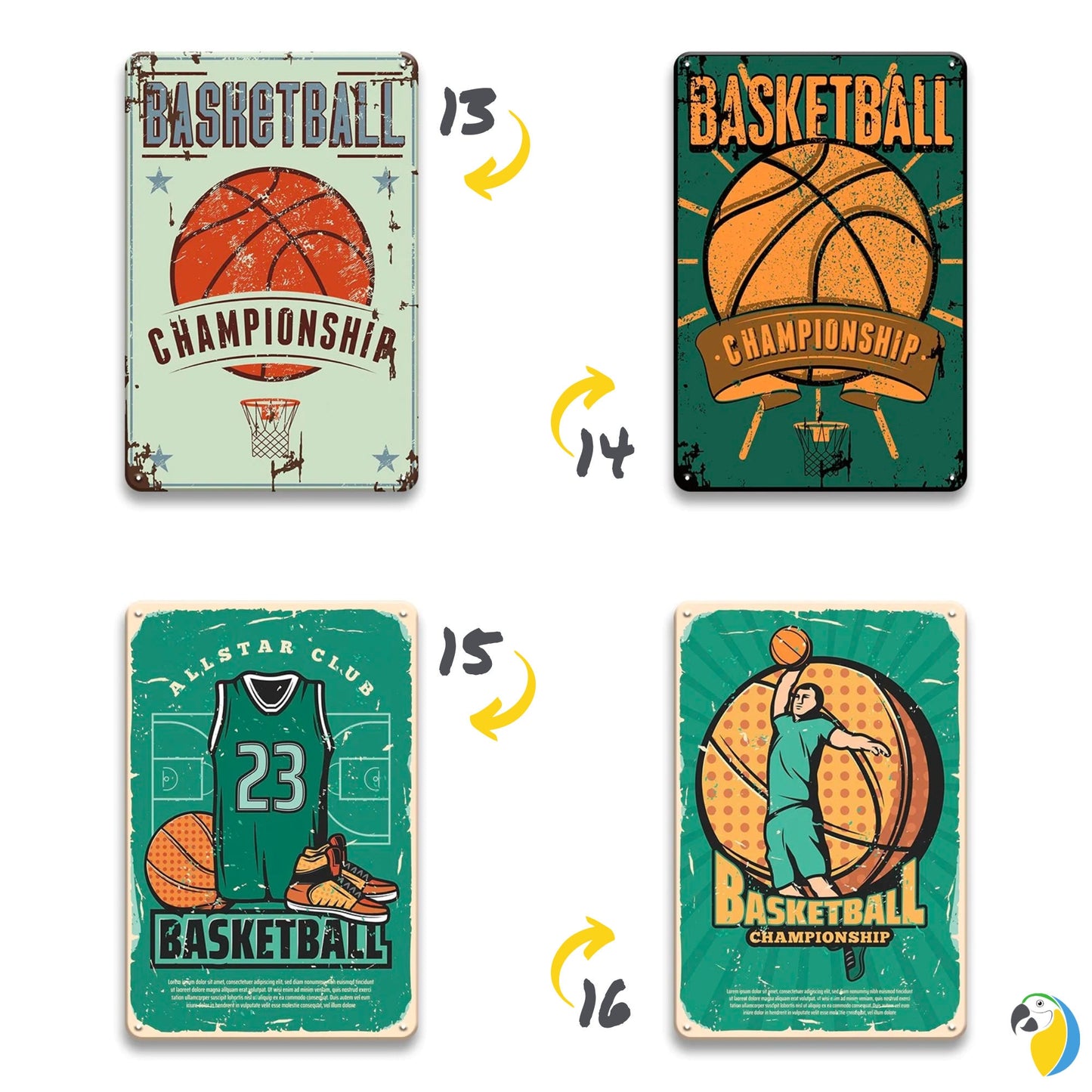 Vintage Ball Sports Tin Sign | Football Baseball Basketball Soccer Futsal Retro Posters Metal Plaques For Men Cave Bar Game Room Decor | Papagaio Studio Etsy Shop