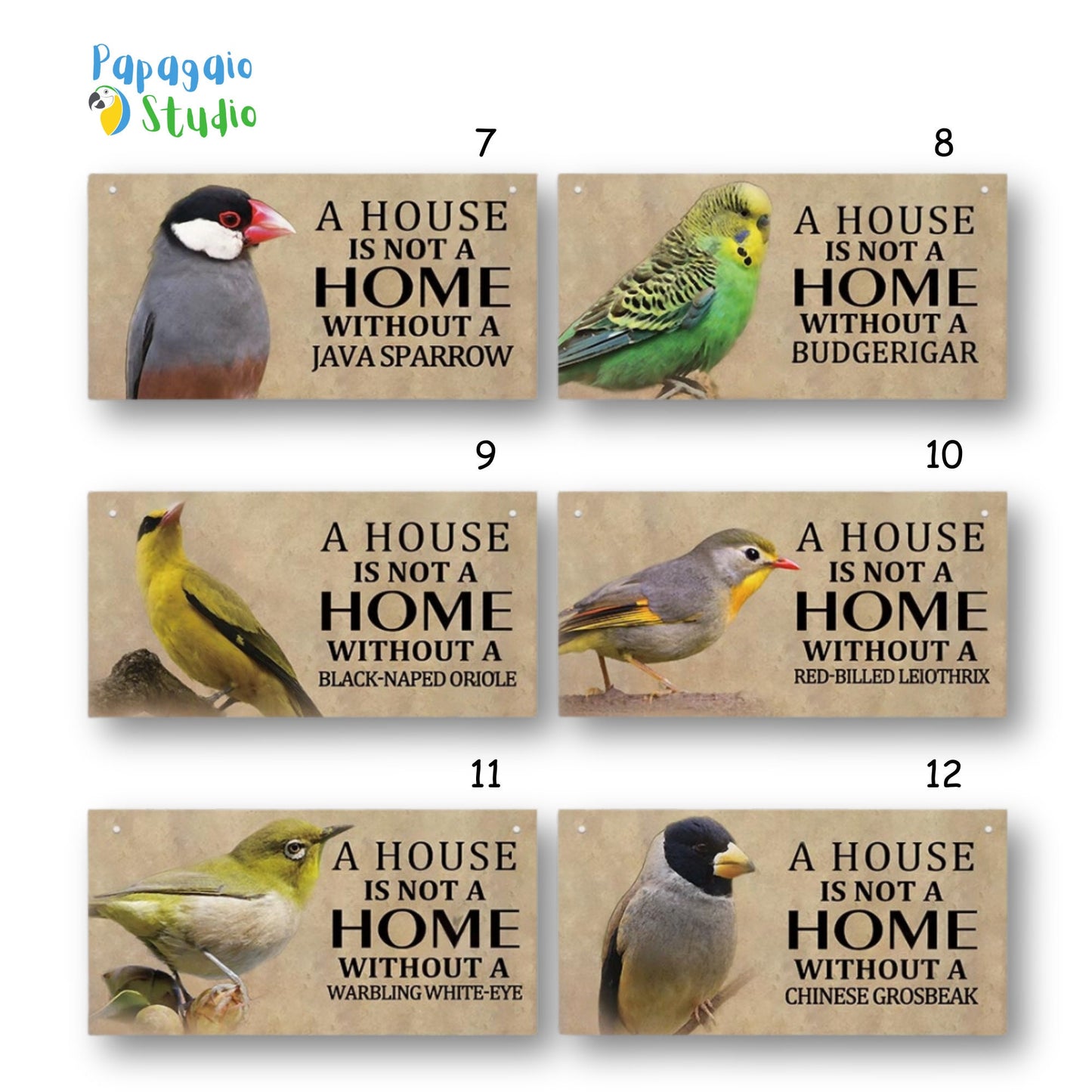 Home Bird Sign Wood Hanging | Toucan Amazon Parrot Cockatiel Canary Wooden Plaque For Porch Garden Outdoor Decor | Feathered Pet Lover Wall Hanging | Papagaio Studio Etsy Shop