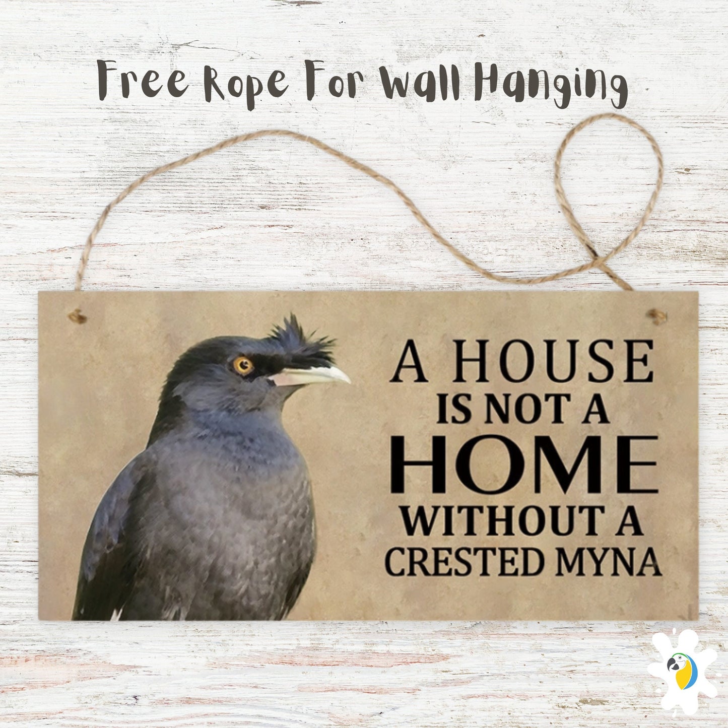 Home Bird Sign Wood Hanging | Toucan Amazon Parrot Cockatiel Canary Wooden Plaque For Porch Garden Outdoor Decor | Feathered Pet Lover Wall Hanging | Papagaio Studio Etsy Shop