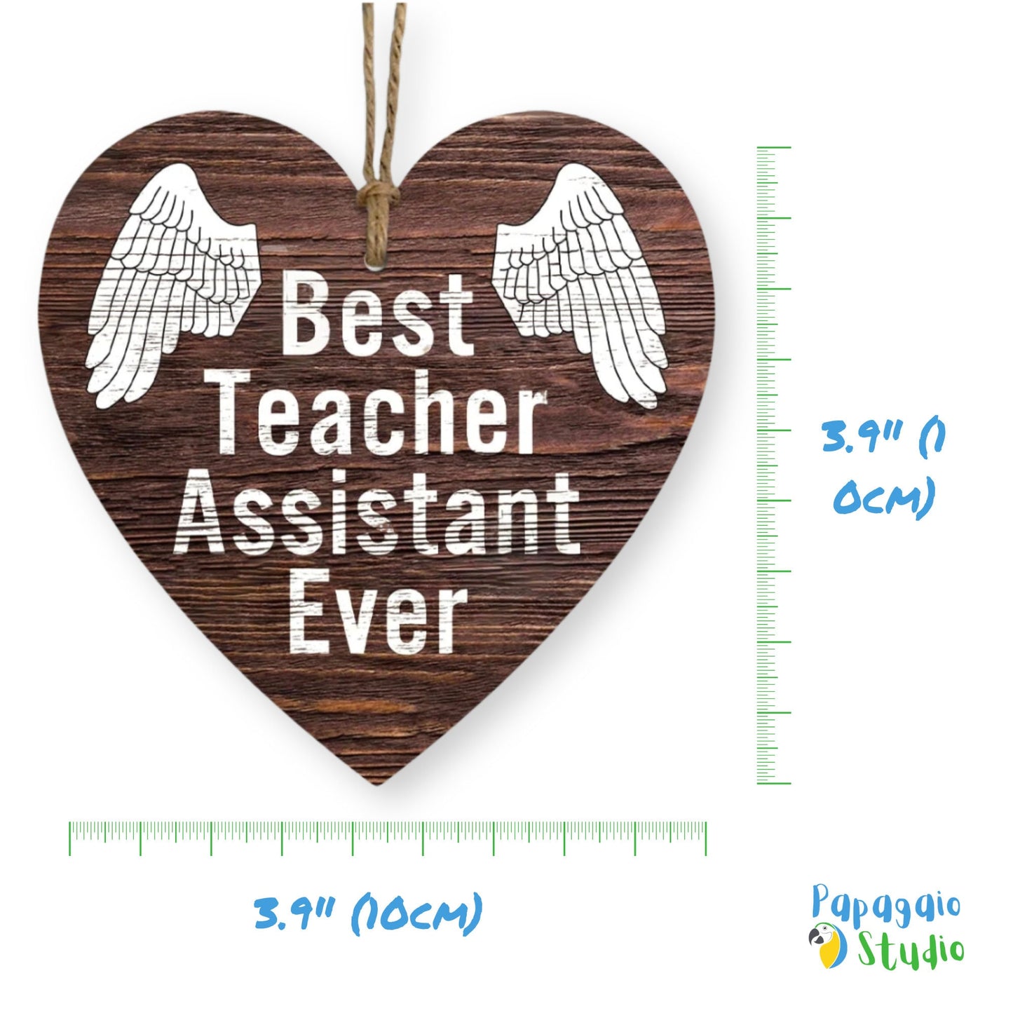 Back To School Gratitude Wood Sign • Student To Teacher Keepsake Gift • Heart Shaped Wooden Wall Hanging With Quote To Express Thankfulness • Papagaio Studio Shop