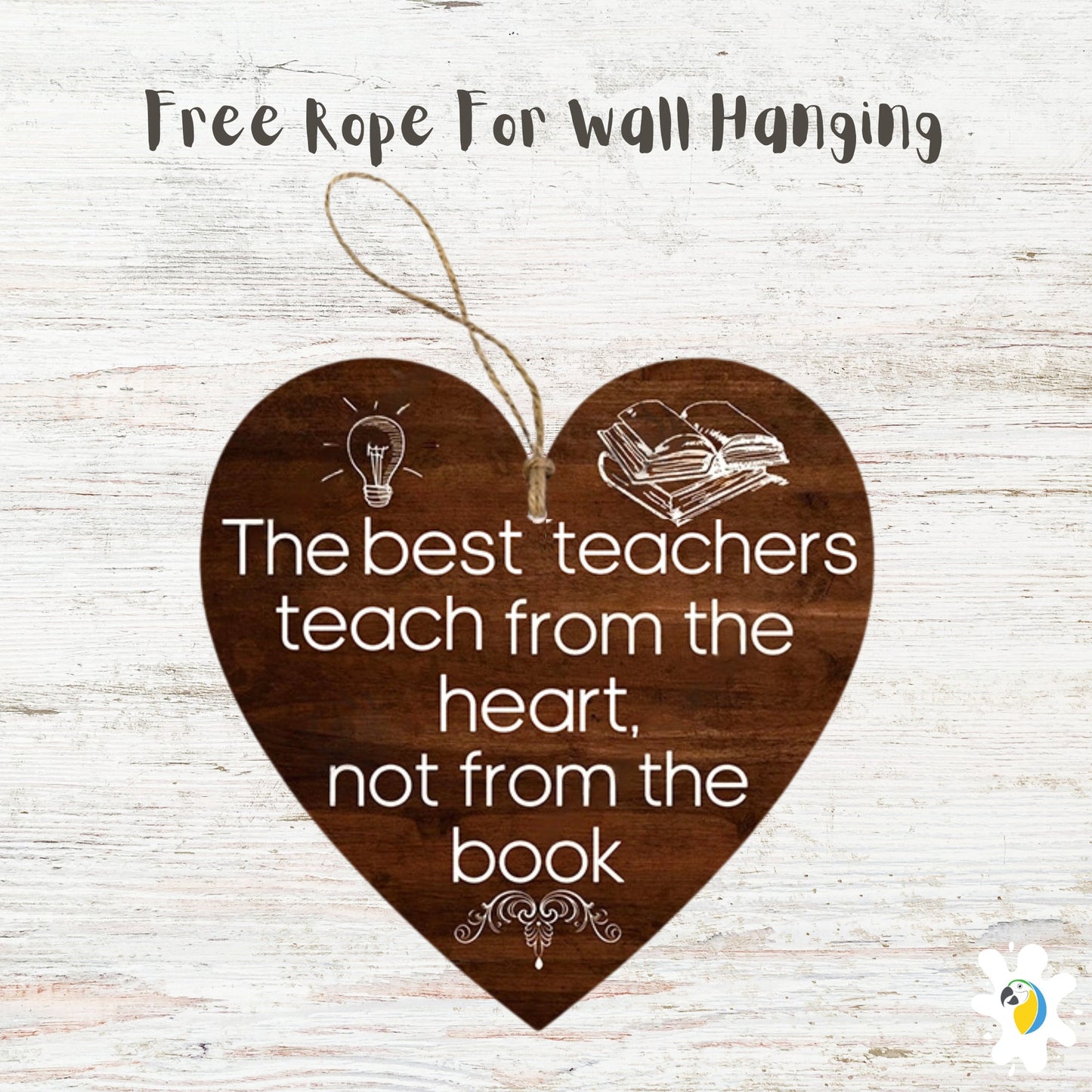 Back To School Gratitude Wood Sign | Student To Teacher Keepsake Gift | Heart Shaped Wooden Wall Hanging With Inspirational Quote To Express Thankfulness | Papagaio Studio Etsy Shop