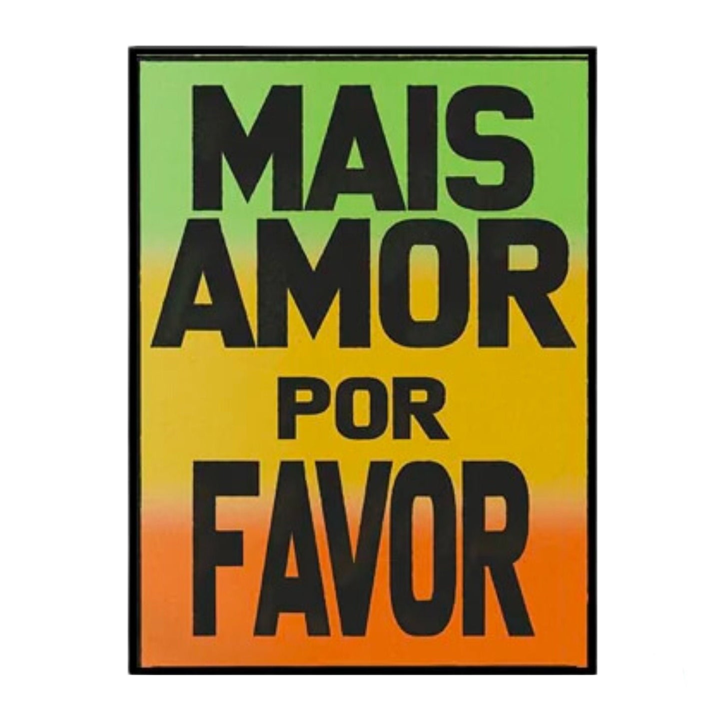 Brazil Lambe-Lambe Street Art Poster | Brazilian Portuguese "Mais Amor Por Favor" High-Quality Canvas Digital Print For Tropical Coastal Beach Decor | Papagaio Studio Etsy Shop