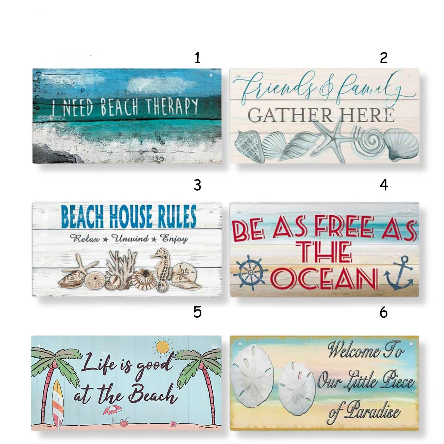 Beach Wood Sign | Summer Happy Quote Wooden Plaque | Sun Flip Flop Coastal Art MDF Print | Tropical Seaside Home Decor Art Piece