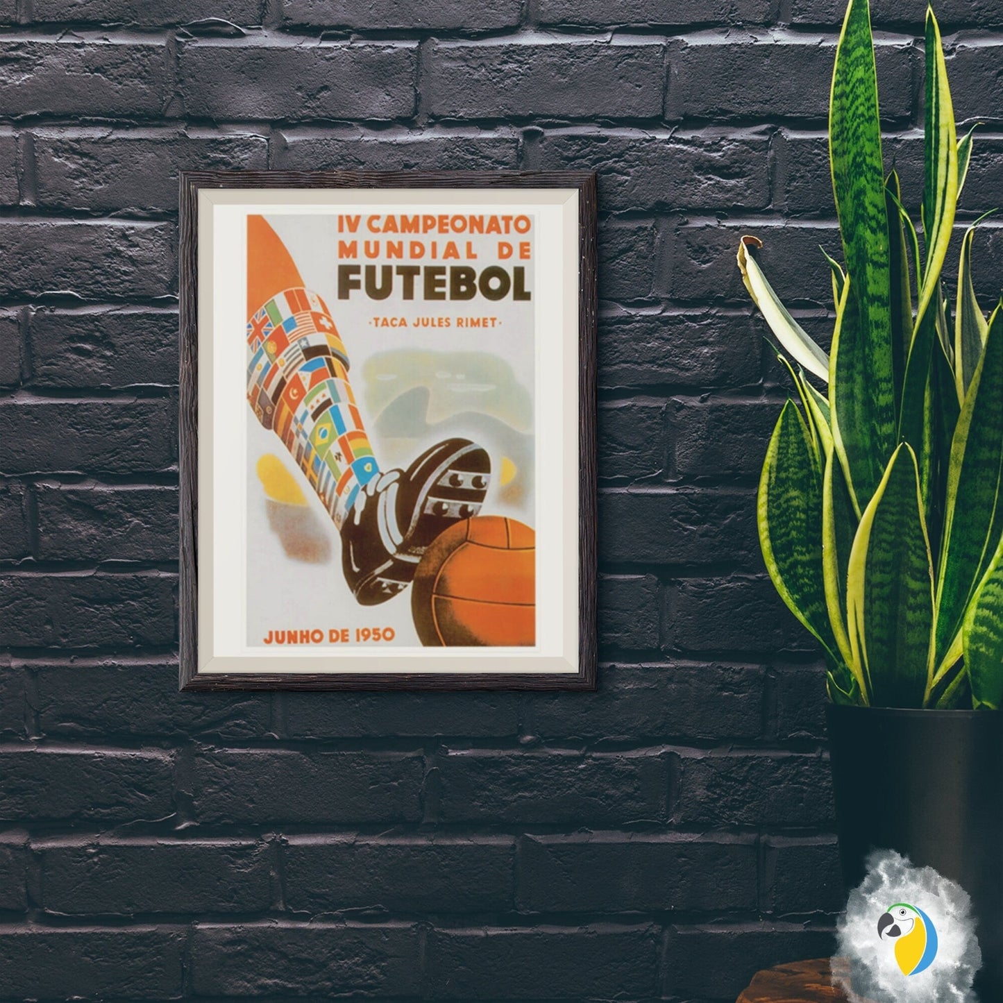 1950 World Cup Poster, Soccer Brazil Canvas Print, Vintage Football Wall Art | Papagaio Studio Etsy Shop