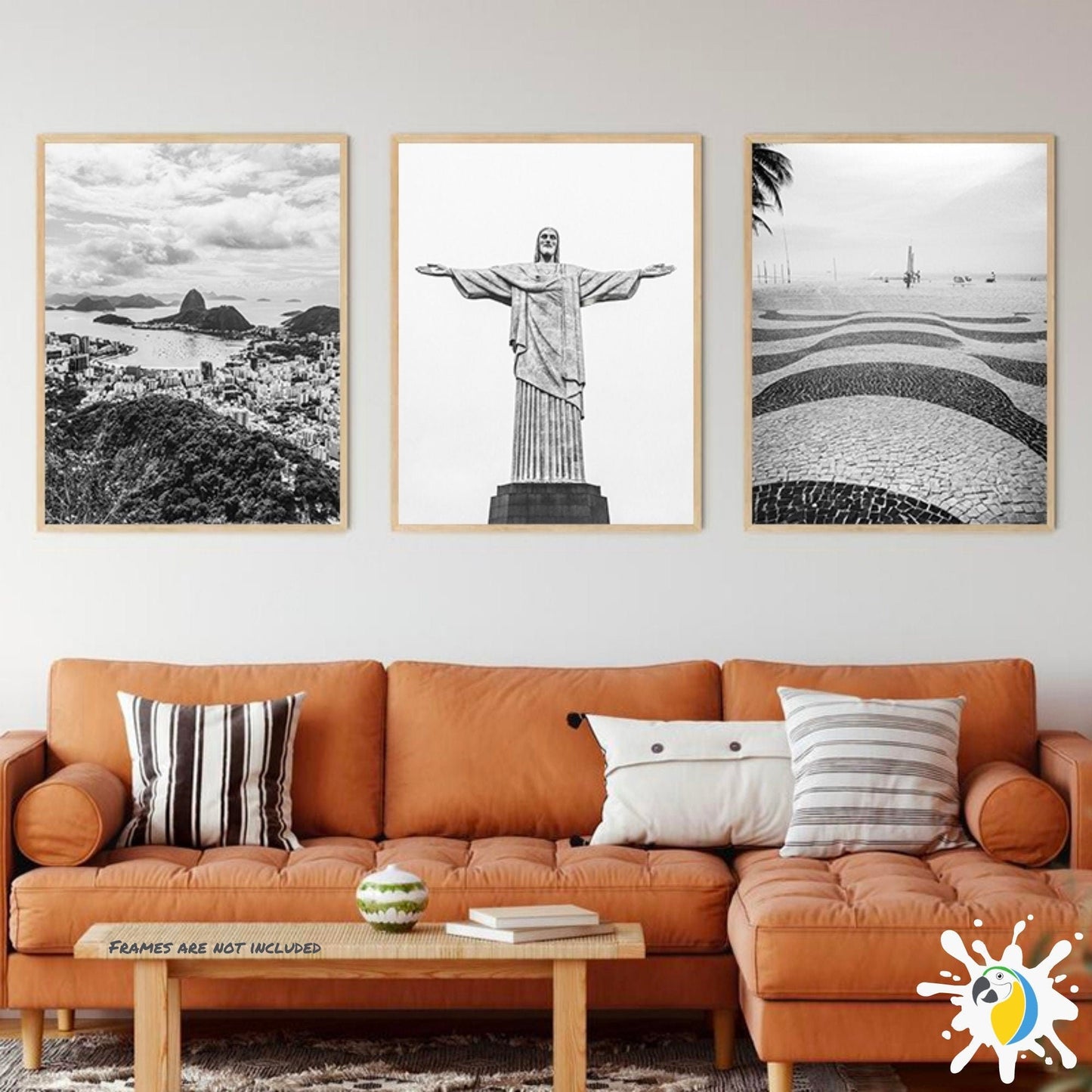 B&W Rio De Janeiro Canvas Poster | Black And White Brazil Beach Print Travel Photography | Brasil Wall Art Decor Gift For Brazilian | Papagaio Studio Etsy Shop