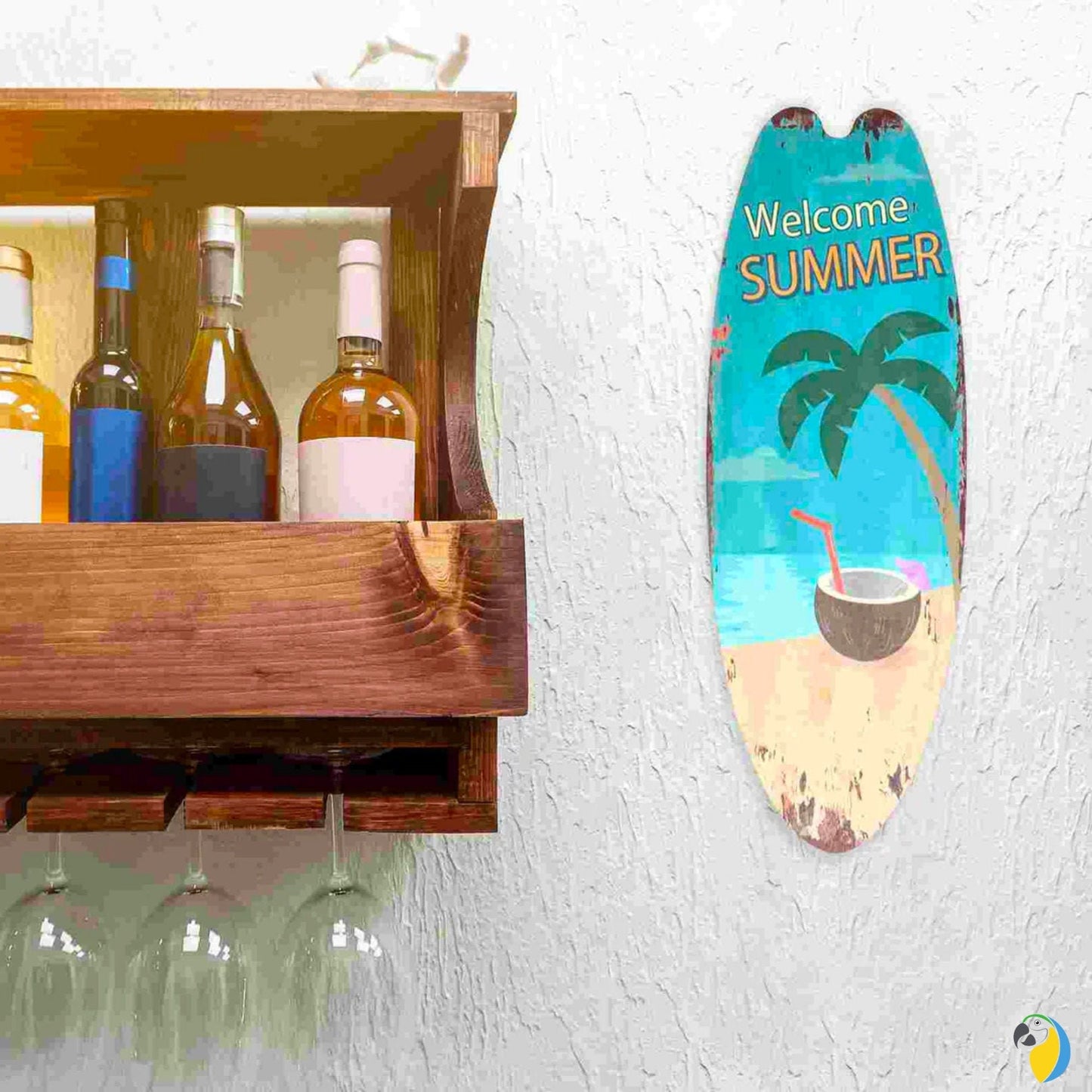 Surfboard Wall Hanging 3-Pack Deal | Summer Surfing Decorative Wood Plaque | Beach & Coastal Welcome Signs Hanger For Porch Outdoor Decor | Papagaio Studio Etsy Shop
