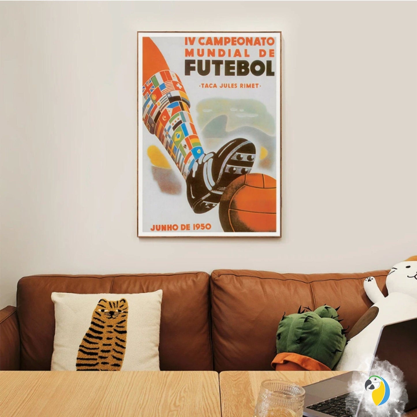 1950 World Cup Poster, Soccer Brazil Canvas Print, Vintage Football Wall Art | Papagaio Studio Etsy Shop