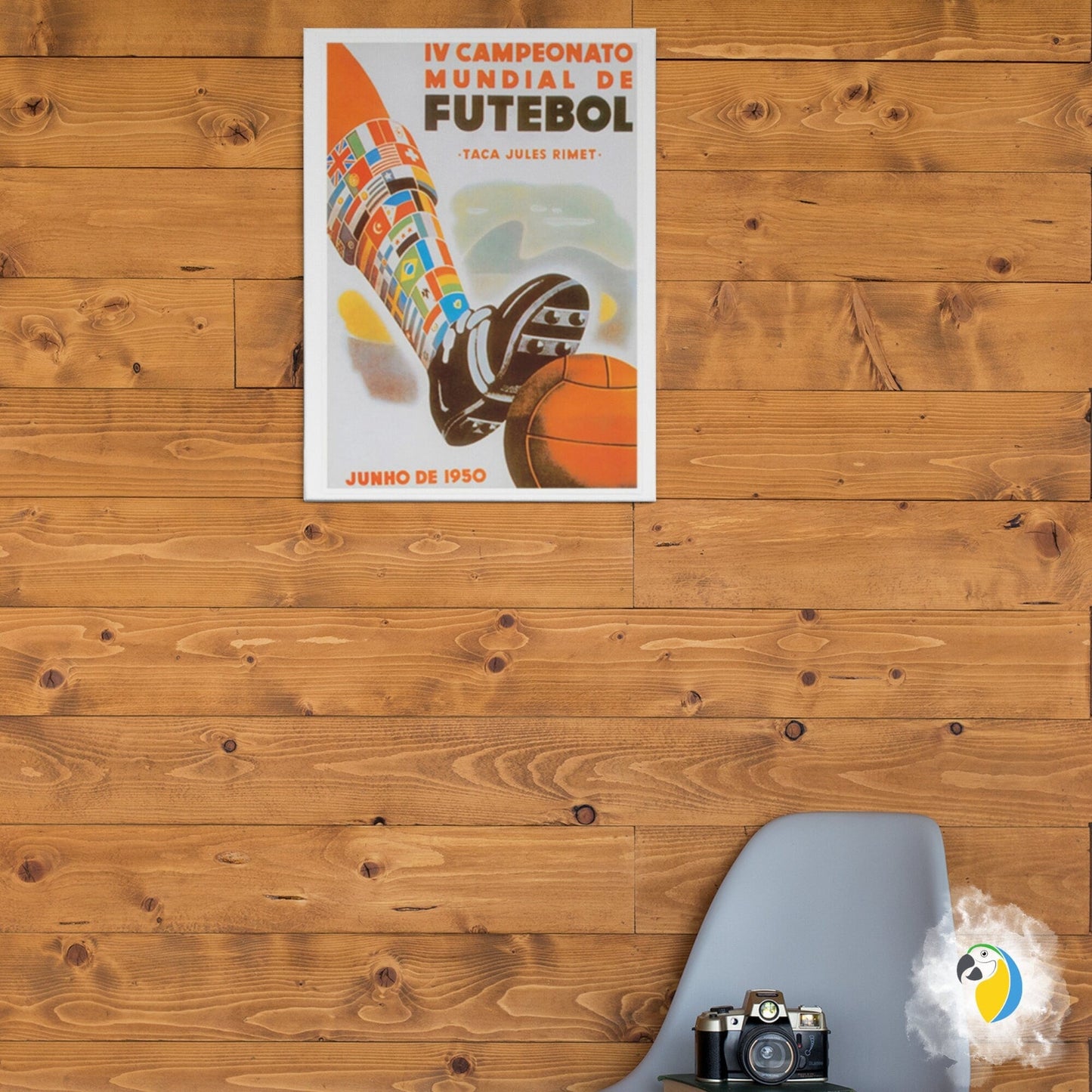 1950 World Cup Poster, Soccer Brazil Canvas Print, Vintage Football Wall Art | Papagaio Studio Etsy Shop