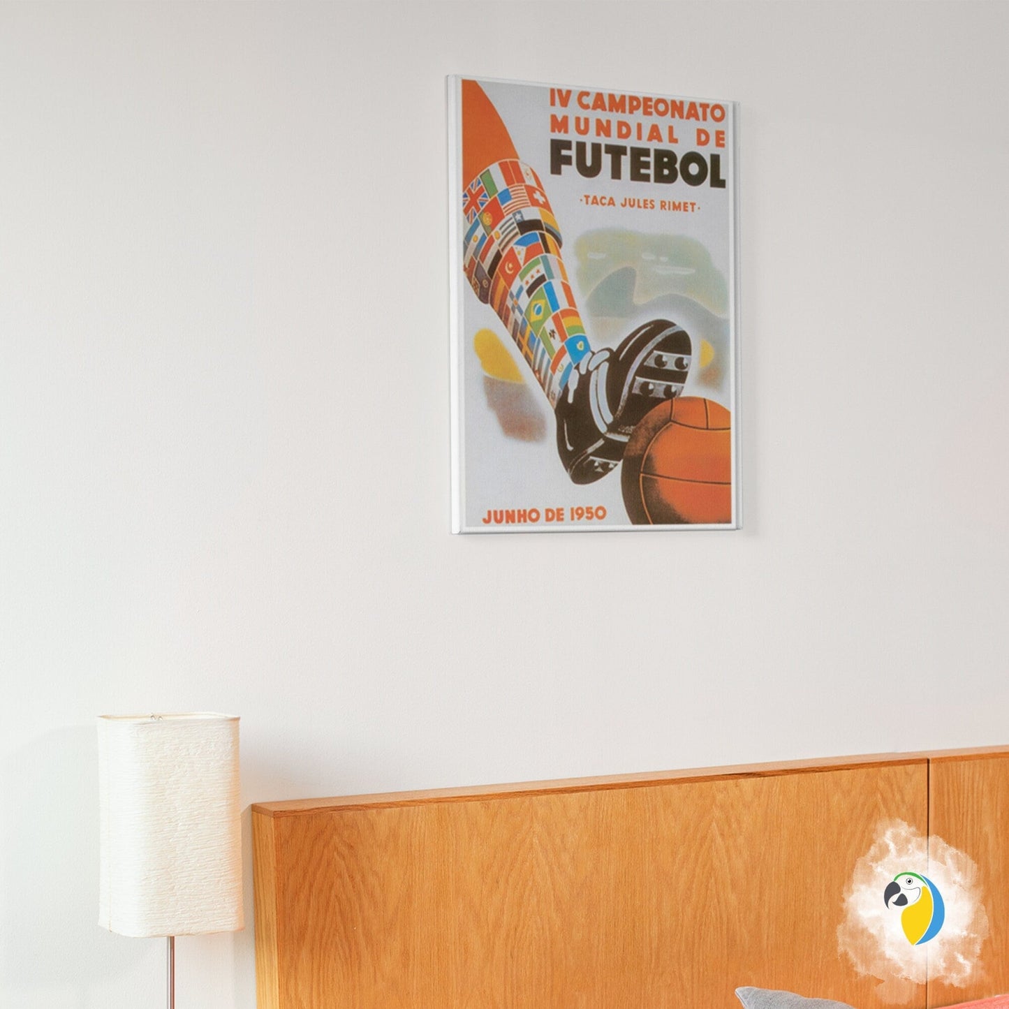 1950 World Cup Poster, Soccer Brazil Canvas Print, Vintage Football Wall Art | Papagaio Studio Etsy Shop