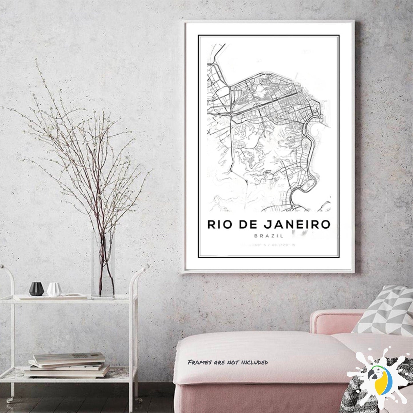 B&W Rio De Janeiro Canvas Poster | Black And White Brazil Beach Print Travel Photography | Brasil Wall Art Decor Gift For Brazilian | Papagaio Studio Etsy Shop