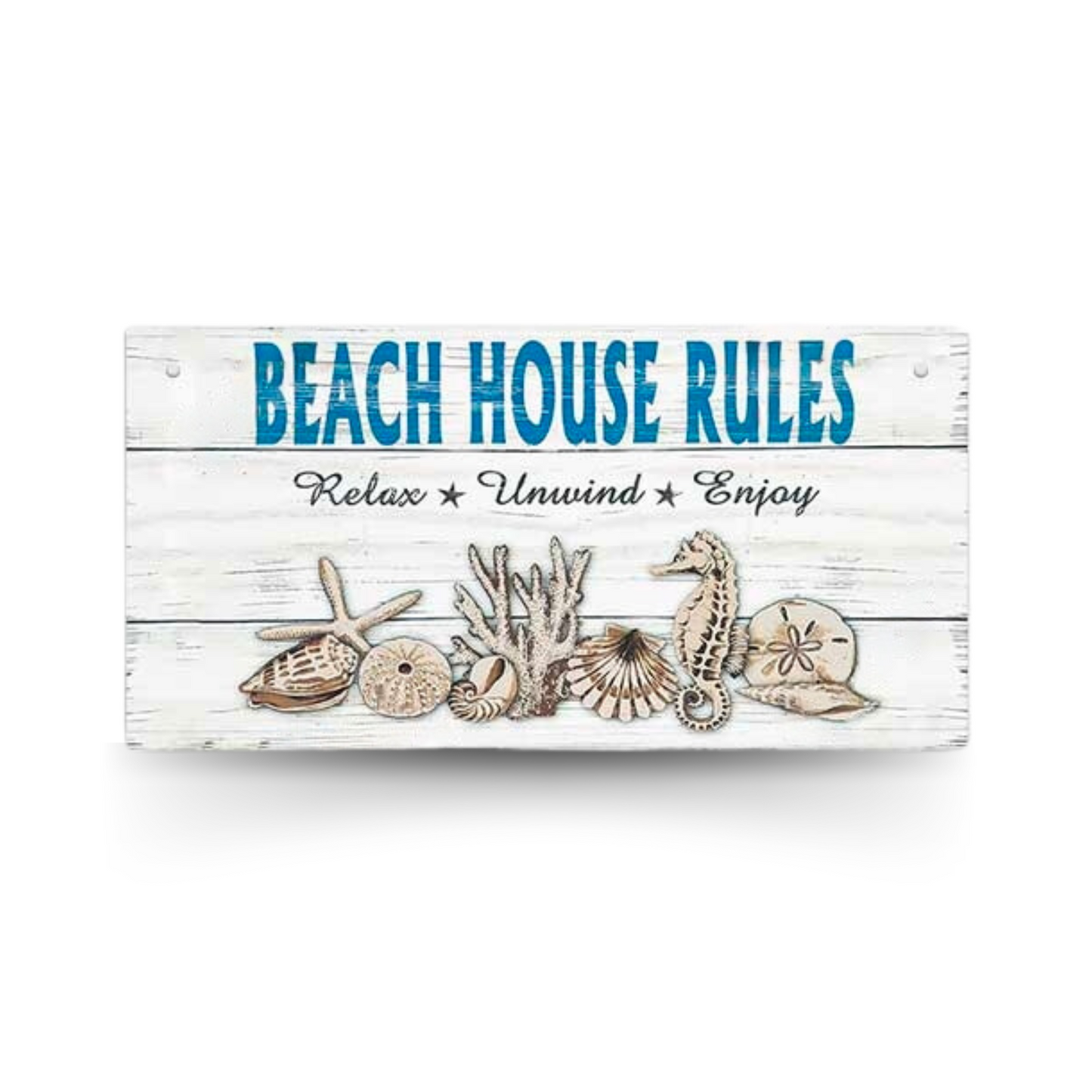 Beach Wood Sign • Summer Happy Quote Wooden Plaque • Sun Flip Flop Coastal Art MDF Print • Tropical Seaside Home Decor Art Piece • Papagaio Studio Design Shop