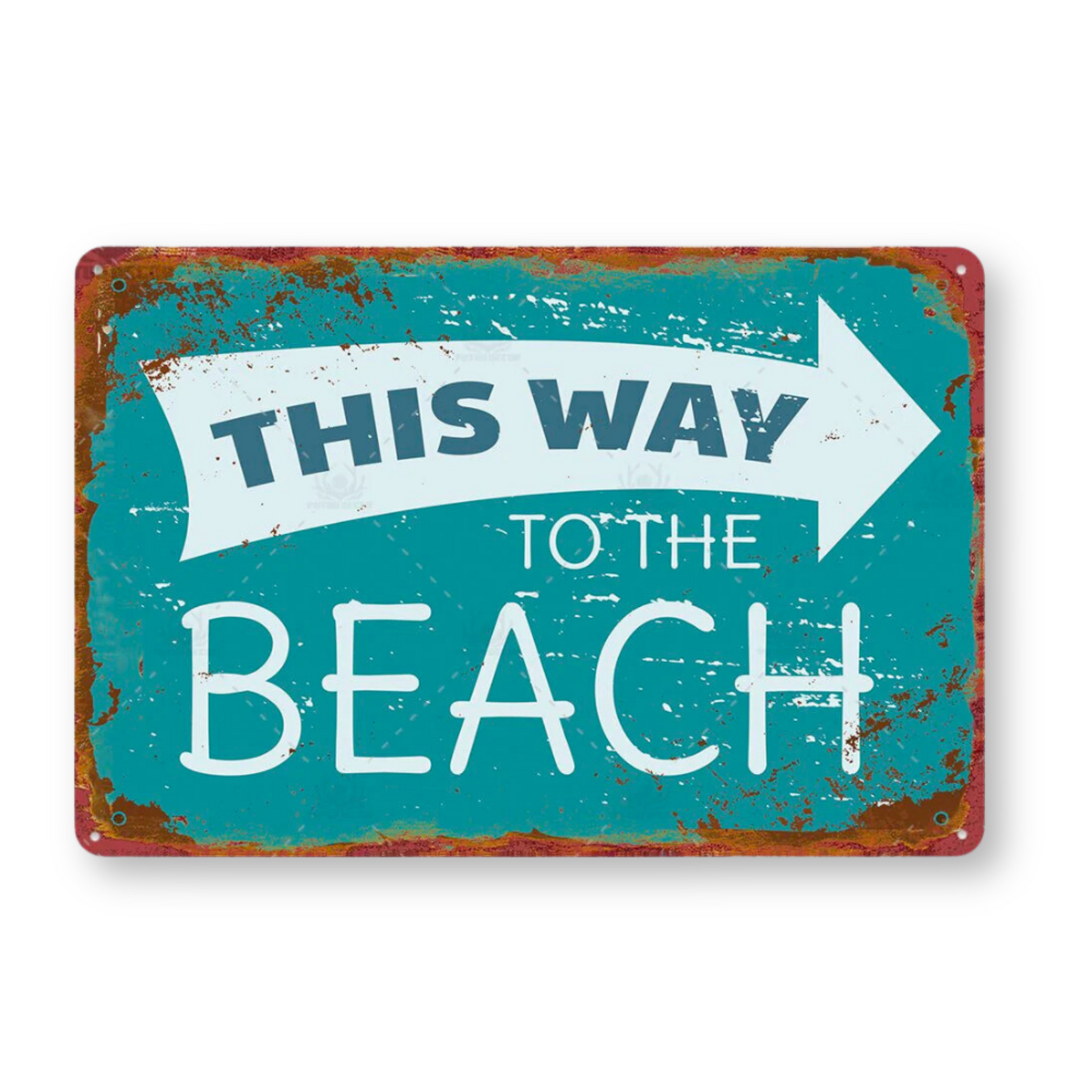 Summer Beach Tin Sign • Vintage Surfing Metal Plaque • Seaside Surfboard Decorative HD Print Wall Hanging Decor for Surf Bar Beach House • Papagaio Studio Design Shop