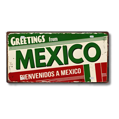 Colombia Mexico Brazil City Tin Sign • Latin America Tourist Souvenir Metal Plaque • Shabby Chic Home Decor Wall Art Gift For Latino