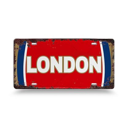 Vintage Football City License Plate Tin Sign • Metal Print Gift For Soccer Fan • Sports Decorative Plaque