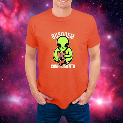 ET Bilu Brazilian Folklore Funny T-Shirt • Brazil Pop Meme "Busquem Conhecimento" Alien Tee Shirt