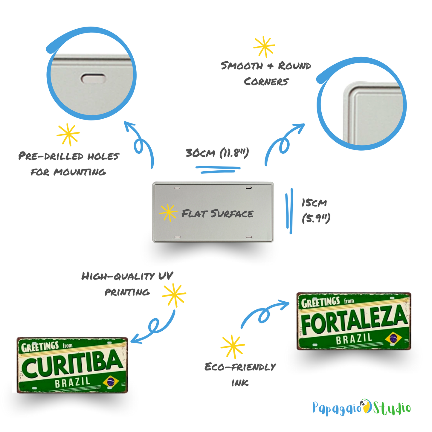 Colombia Mexico Brazil City Tin Sign • Latin America Tourist Souvenir Metal Plaque • Shabby Chic Home Decor Wall Art Gift For Latino