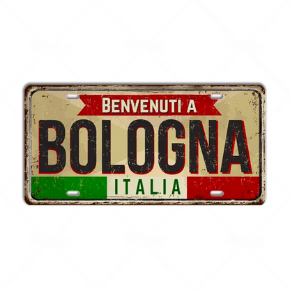 Italy License Plate • Italian City Comune Province Tin Sign • Euro Trip Landmark Metal Print • Travel Souvenir Shabby Chic Wall Decor Gift