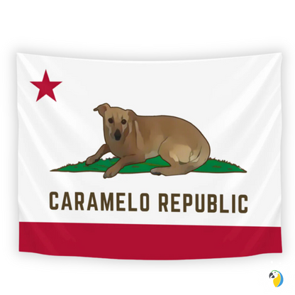 Caramelo Republic Parody Of The California Flag Wall Tapestry • Humorous Housewarming Gift Decor For Brazilians