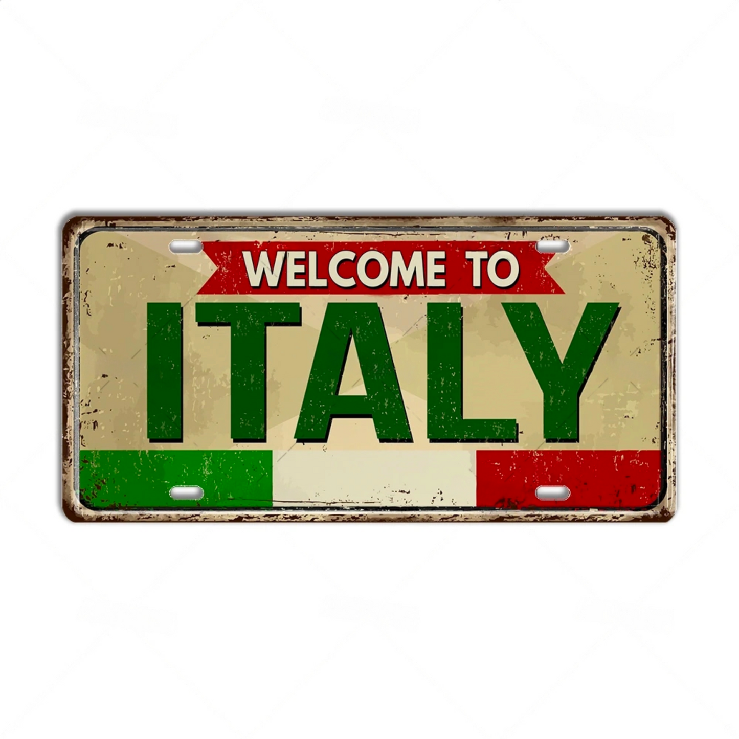 Italy License Plate • Italian City Comune Province Tin Sign • Euro Trip Landmark Metal Print • Travel Souvenir Shabby Chic Wall Decor Gift