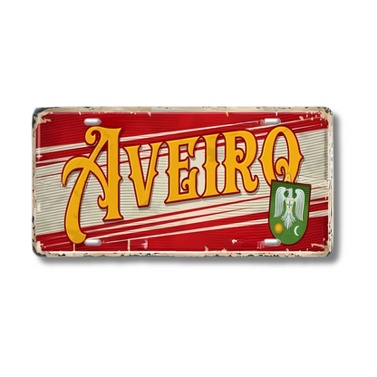 Portugal Landmark License Plate | Portuguese City Metal Sign | Vintage Decorative Plaque Wall Decor | Tin Sign Gift for Europe Travelers