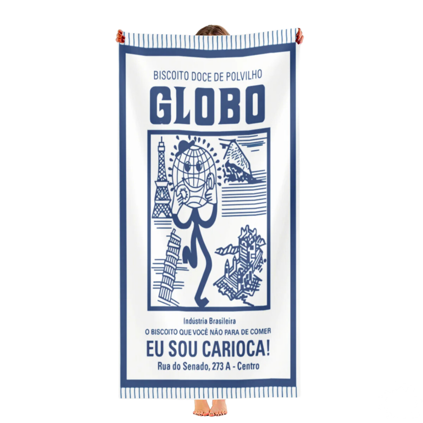 Brazilian Beach Towel With Biscoito Globo Print • Rio de Janeiro Brazil Souvenir • Lightweight, Quick-Drying • Papagaio Studio Design Shop