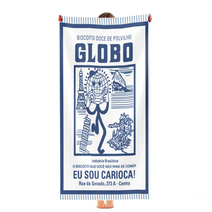 Brazilian Beach Towel With Biscoito Globo Print • Rio de Janeiro Brazil Souvenir • Lightweight, Quick-Drying • Papagaio Studio Design Shop