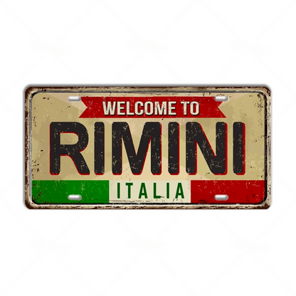 Italy License Plate • Italian City Comune Province Tin Sign • Euro Trip Landmark Metal Print • Travel Souvenir Shabby Chic Wall Decor Gift