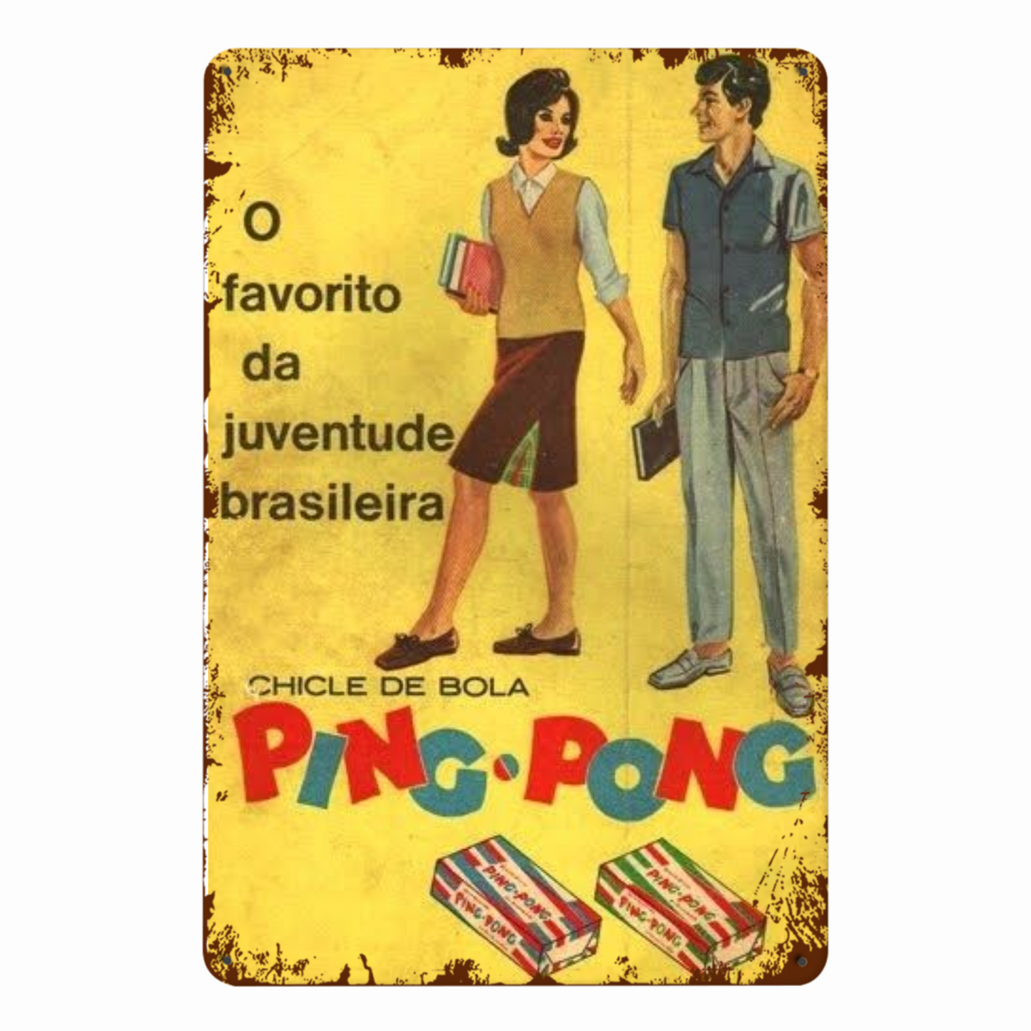 Vintage Brazilian Advertisement Tin Signs • Retro Brazil Commercial Ads Metal Plaques