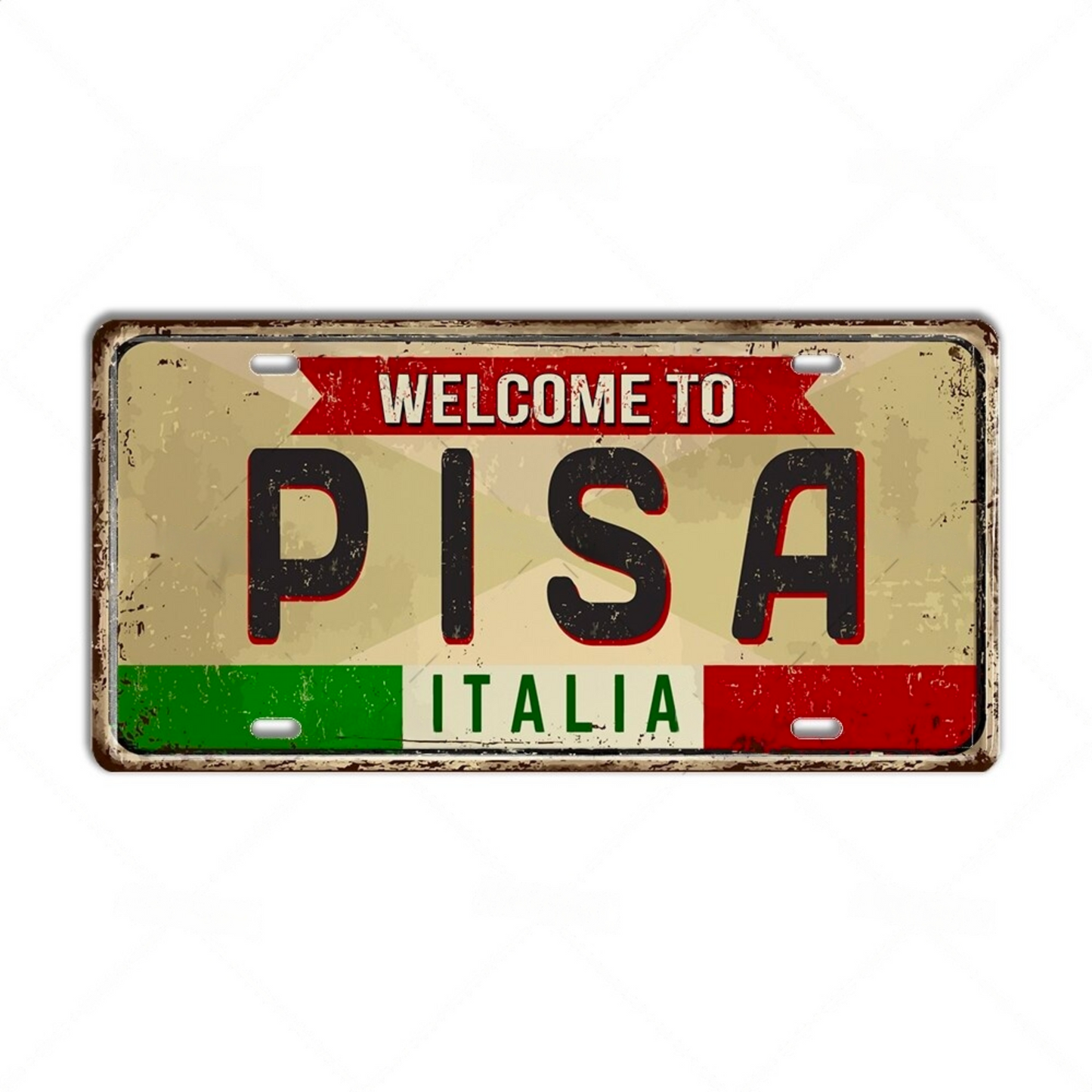 Italy License Plate • Italian City Comune Province Tin Sign • Euro Trip Landmark Metal Print • Travel Souvenir Shabby Chic Wall Decor Gift