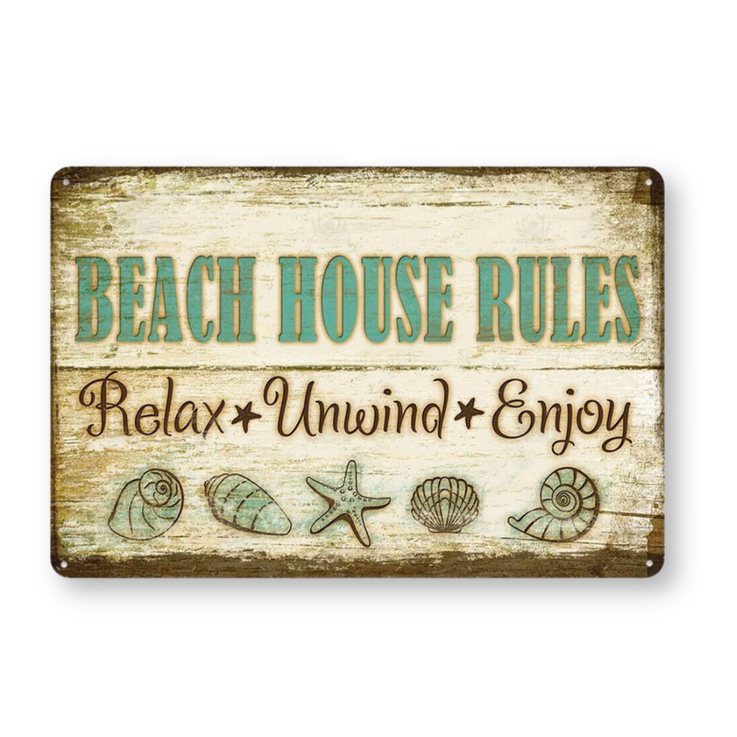 Summer Beach Tin Sign • Vintage Surfing Metal Plaque • Seaside Surfboard Decorative HD Print Wall Hanging Decor for Surf Bar Beach House • Papagaio Studio Design Shop