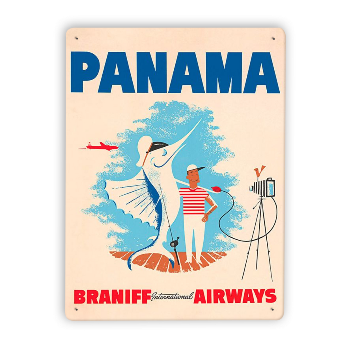 Vintage Flight Destination Poster Tin Sign Collection • Retro Airline Travel Ad Metal Prints