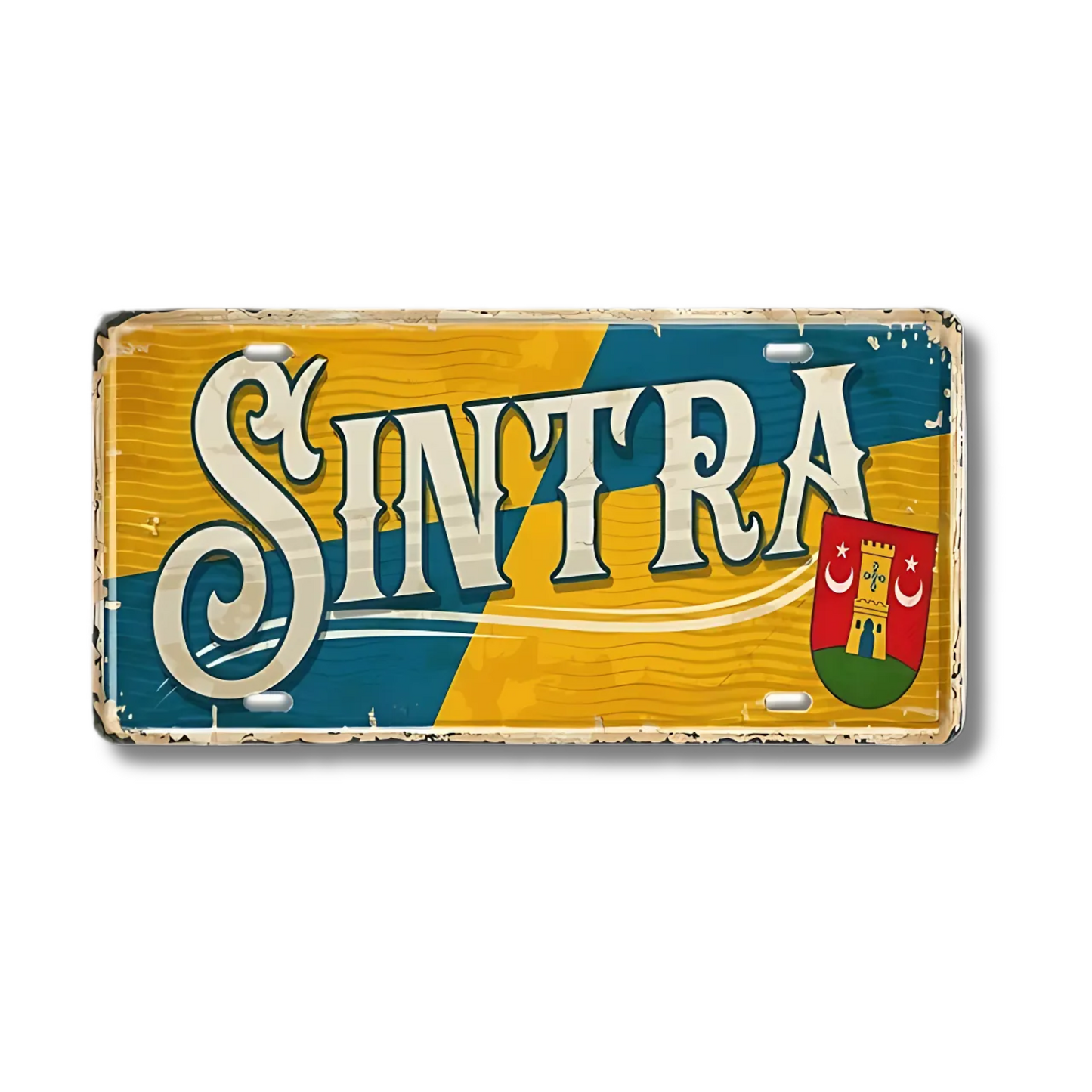 Portugal Landmark License Plate | Portuguese City Metal Sign | Vintage Decorative Plaque Wall Decor | Tin Sign Gift for Europe Travelers