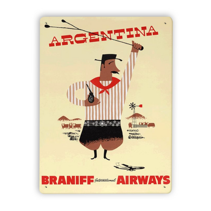 Vintage Flight Destination Poster Tin Sign Collection • Retro Airline Travel Ad Metal Prints