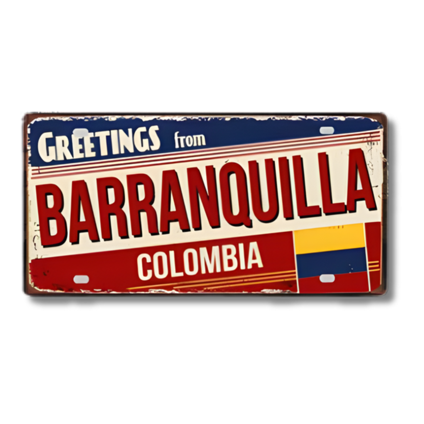 Colombia Mexico Brazil City Tin Sign • Latin America Tourist Souvenir Metal Plaque • Shabby Chic Home Decor Wall Art Gift For Latino