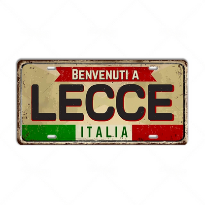 Italy License Plate • Italian City Comune Province Tin Sign • Euro Trip Landmark Metal Print • Travel Souvenir Shabby Chic Wall Decor Gift