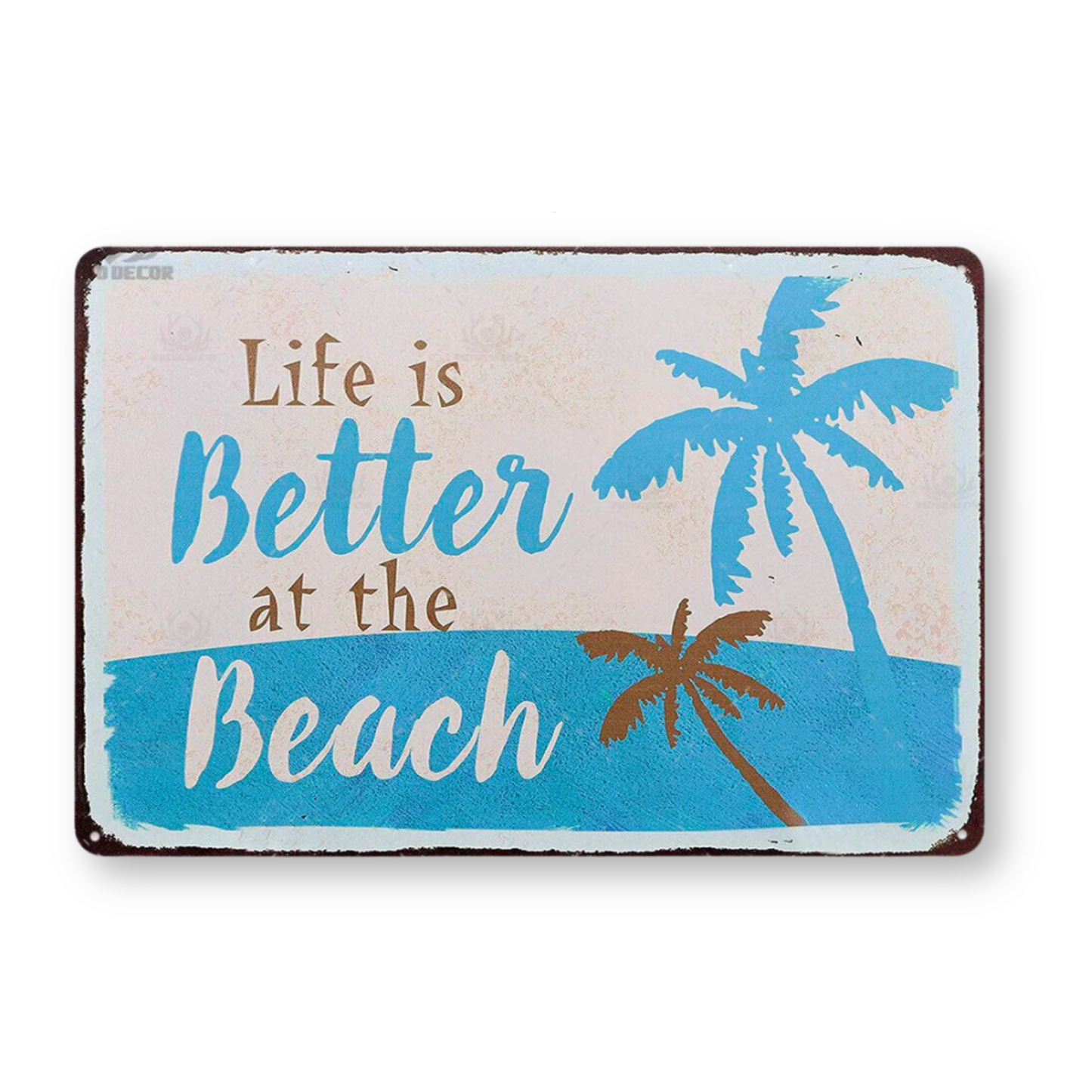 Summer Beach Tin Sign • Vintage Surfing Metal Plaque • Seaside Surfboard Decorative HD Print Wall Hanging Decor for Surf Bar Beach House • Papagaio Studio Design Shop