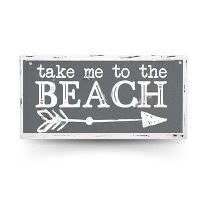 Beach Wood Sign • Summer Happy Quote Wooden Plaque • Sun Flip Flop Coastal Art MDF Print • Tropical Seaside Home Decor Art Piece • Papagaio Studio Design Shop