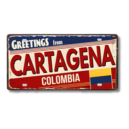 Colombia Mexico Brazil City Tin Sign • Latin America Tourist Souvenir Metal Plaque • Shabby Chic Home Decor Wall Art Gift For Latino