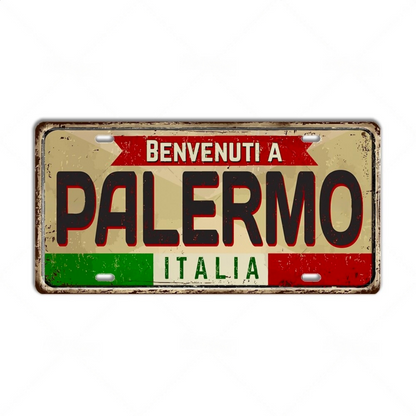 Italy License Plate • Italian City Comune Province Tin Sign • Euro Trip Landmark Metal Print • Travel Souvenir Shabby Chic Wall Decor Gift