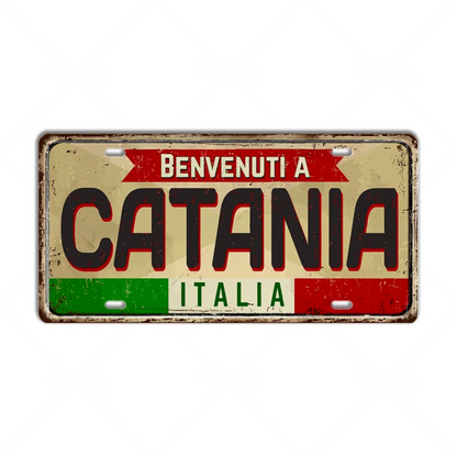 Italy License Plate • Italian City Comune Province Tin Sign • Euro Trip Landmark Metal Print • Travel Souvenir Shabby Chic Wall Decor Gift