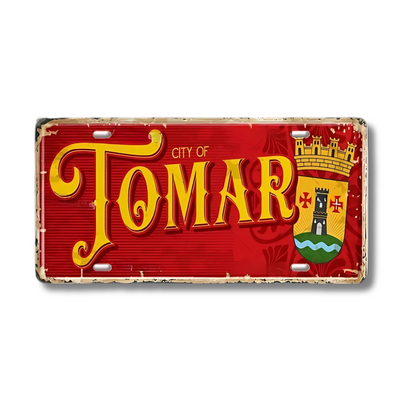 Portugal Landmark License Plate | Portuguese City Metal Sign | Vintage Decorative Plaque Wall Decor | Tin Sign Gift for Europe Travelers